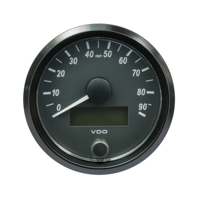 VDO SingleViu Speedometer 90 Mph Black 80mm